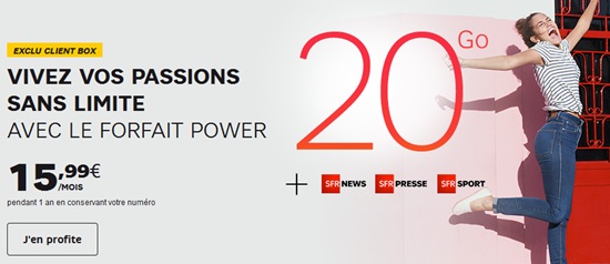 SFR : Vivez vos passions sans limite avec le forfait Power 20Go