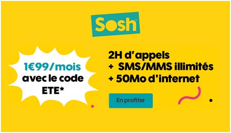 Derniers jours pour saisir le forfait SOSH à 1.99 euros