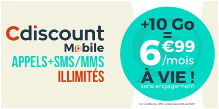 Bon Plan du Jour : La Série Limitée Cdiscount Mobile 10Go à petit prix