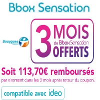 Bouygues Telecom  Internet: 3 mois de BBOX Sensation offerts !