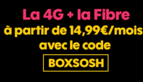 Le bon plan SOSH avec la Fibre et la 4G à partir de 14.99 euros expire bientôt