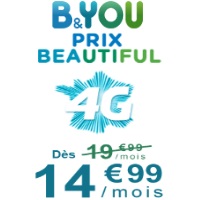 Bon plan B&You : Un forfait 4G sans engagement à 14.99€ pendant 6 mois !