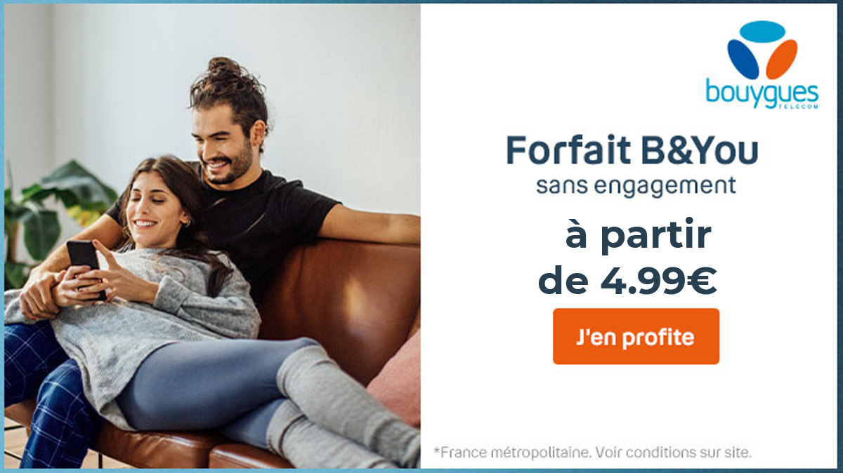 5 jours supplémentaires pour profiter d'un forfait B&You de Bouygues Telecom à prix cassé