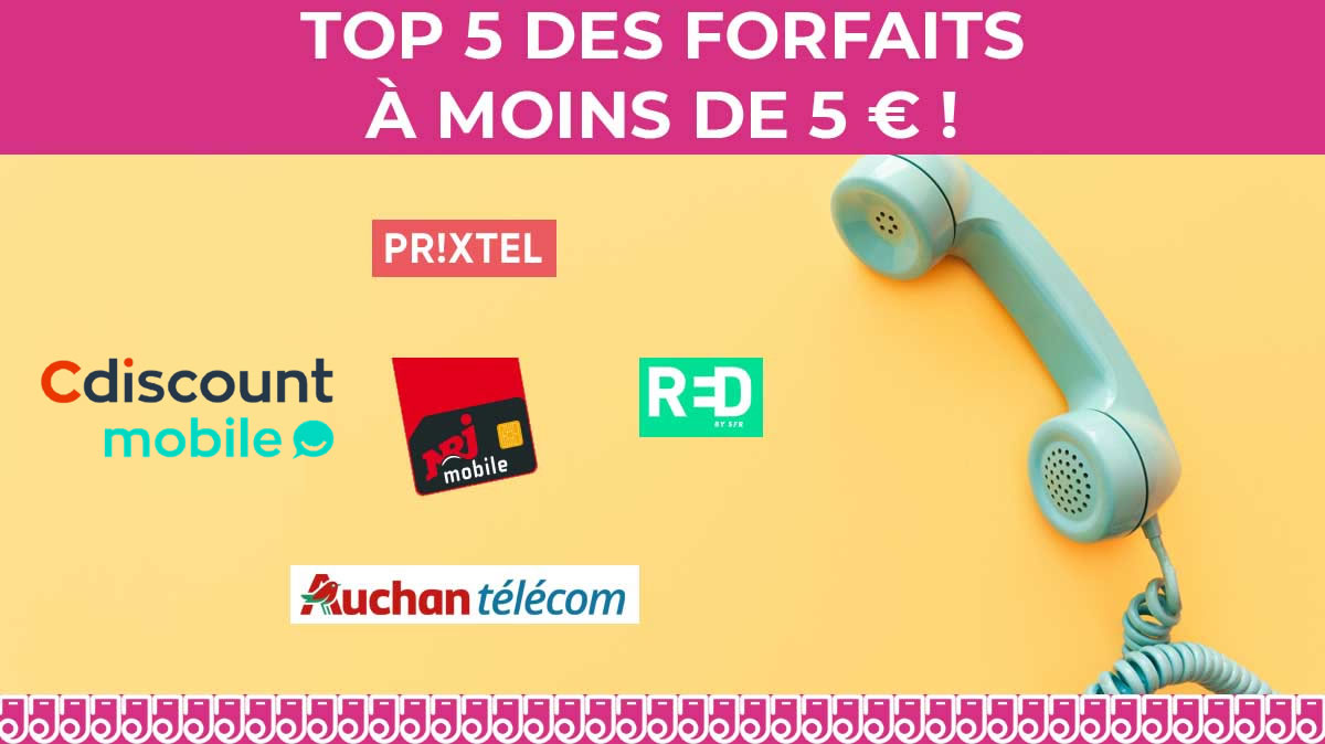 5 promos forfaits mobiles à moins de 5€ par ici !