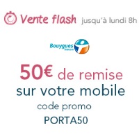 50€ de remise pour l’achat d’un Smartphone 4G chez Bouygues Telecom !