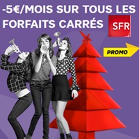 Promo de Noël : -5€ par mois sur tous les forfaits mobiles chez SFR !