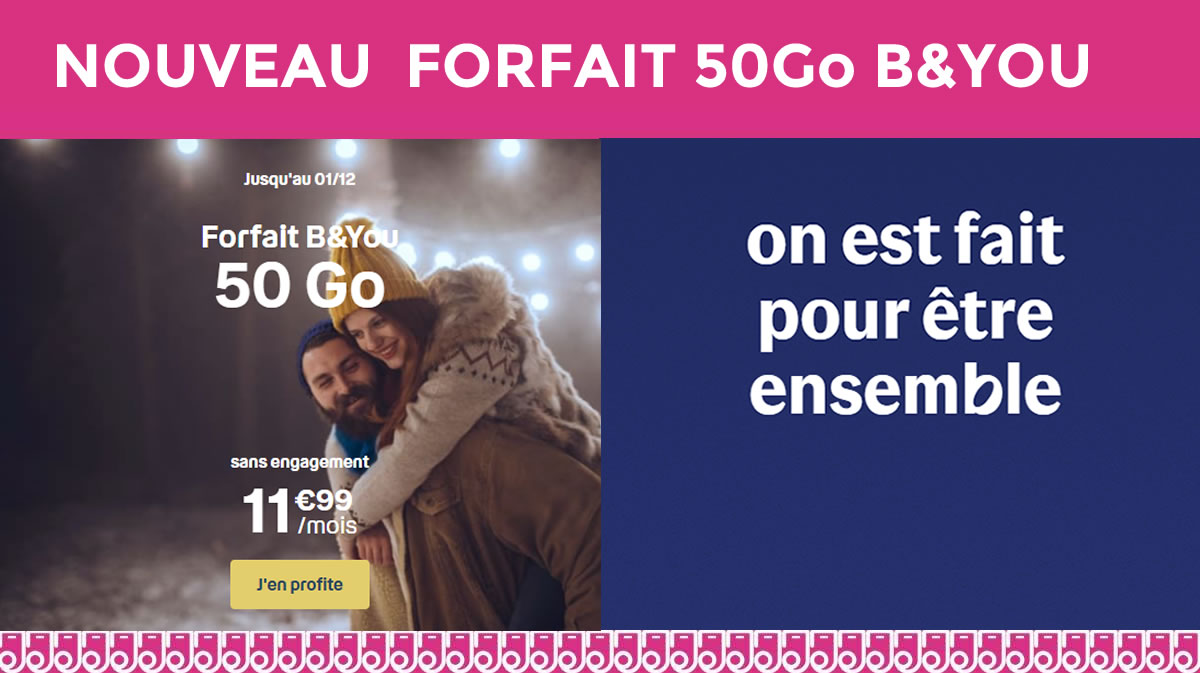 B&You copie RED by SFR avec la sortie d'un forfait 50Go à 11,99€ !