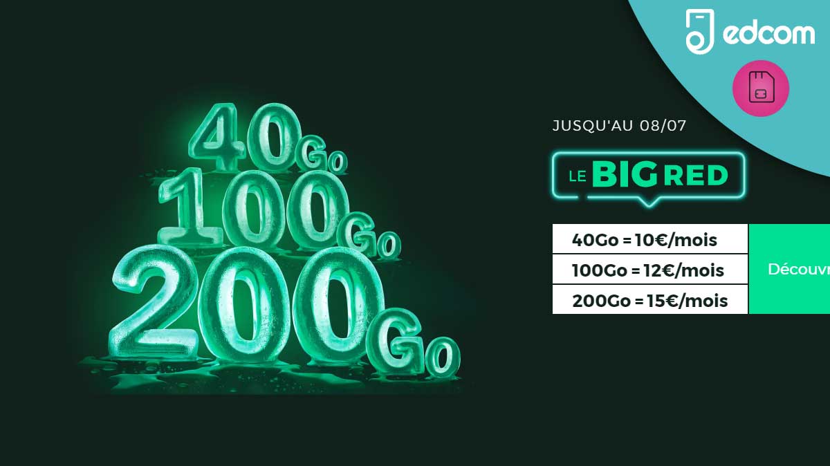 BIG RED : dernier jour pour profiter de forfaits en promo allant jusqu’à 200 Go de data !