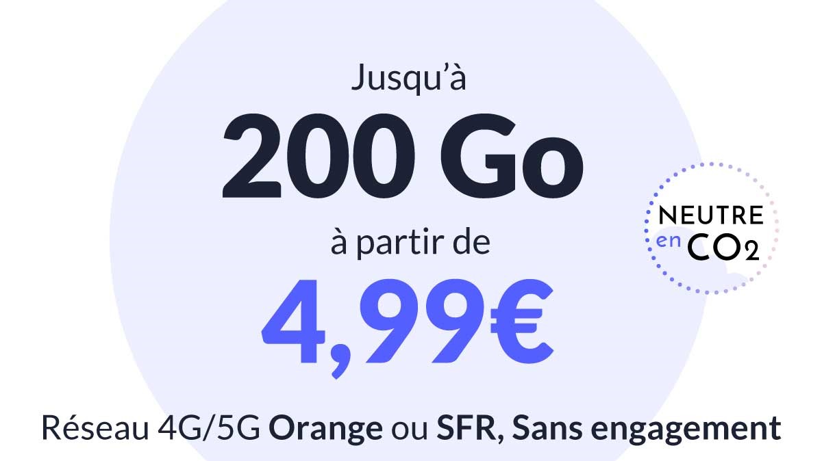 BON PLAN : Votre forfait mobile jusqu’à 200Go en promo dès 4,99 € sur SFR ou Orange