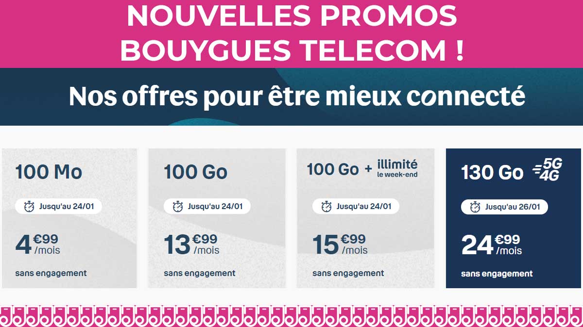 BON PLAN SOLDES : nouveau forfait avec internet illimité chez Bouygues Telecom !