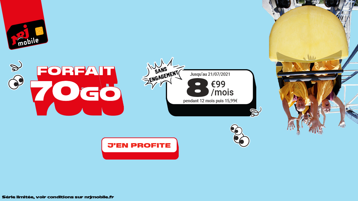 BON PLAN : un forfait 70 Go en promo pour seulement 8,99 € par mois chez NRJ Mobile !