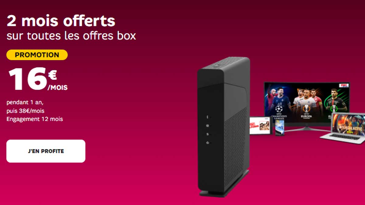 BOX SFR : 2€ de remise et 2 mois offerts pour vous dès aujourd'hui !