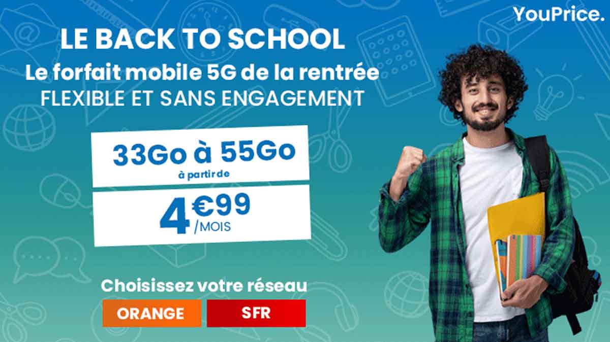 Back To School 2022 : YouPrice dévoile son nouveau forfait mobile de folie pour cette rentrée !