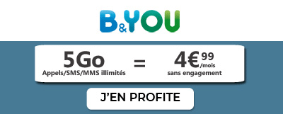 Forfait 5 Go à 4,99? de Bouygues Telecom B&You