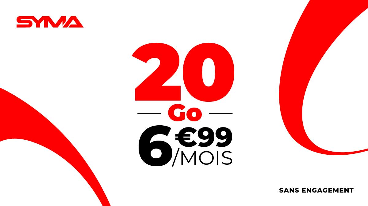 Craquez pour ce forfait mobile 20 Go à seulement 6,99 € par mois sans engagement !