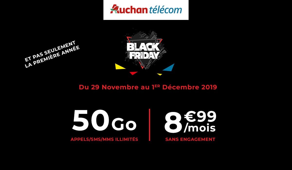 Black Friday : un nouveau forfait mobile 50Go à 8.99€ par mois à VIE chez Auchan Telecom