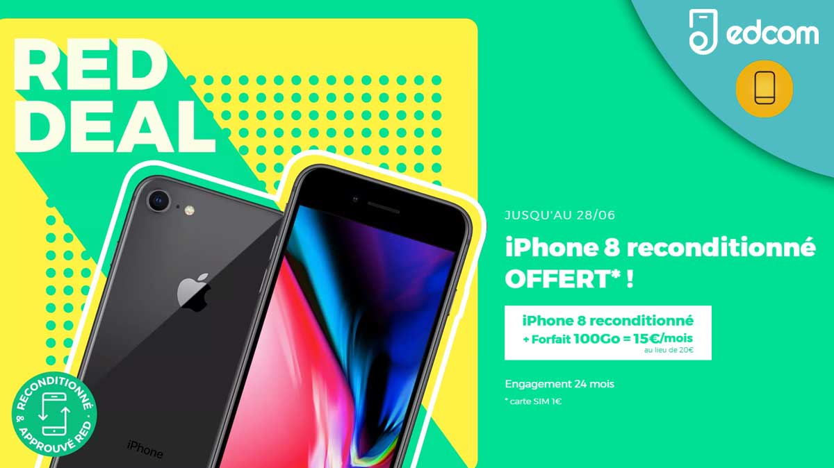 Bon Plan : L'iPhone 8 est toujours en cadeau chez RED by SFR jusqu'au 24 juin 2021 !