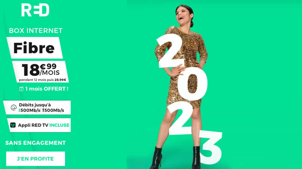Bon plan RED by SFR : profitez de la fibre optique à 18,99 € par mois sans engagement avec un mois offert !
