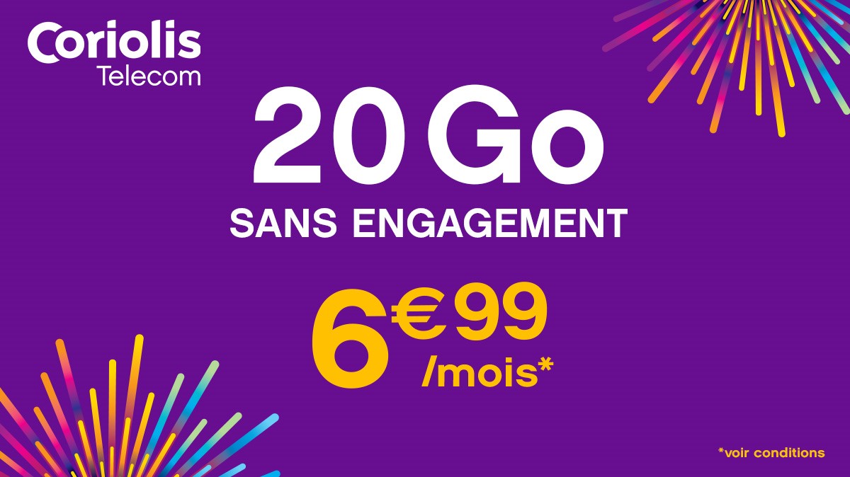 Bon plan : ce forfait mobile 20 Go à seulement 6,99 € par mois sans engagement et sans condition de durée