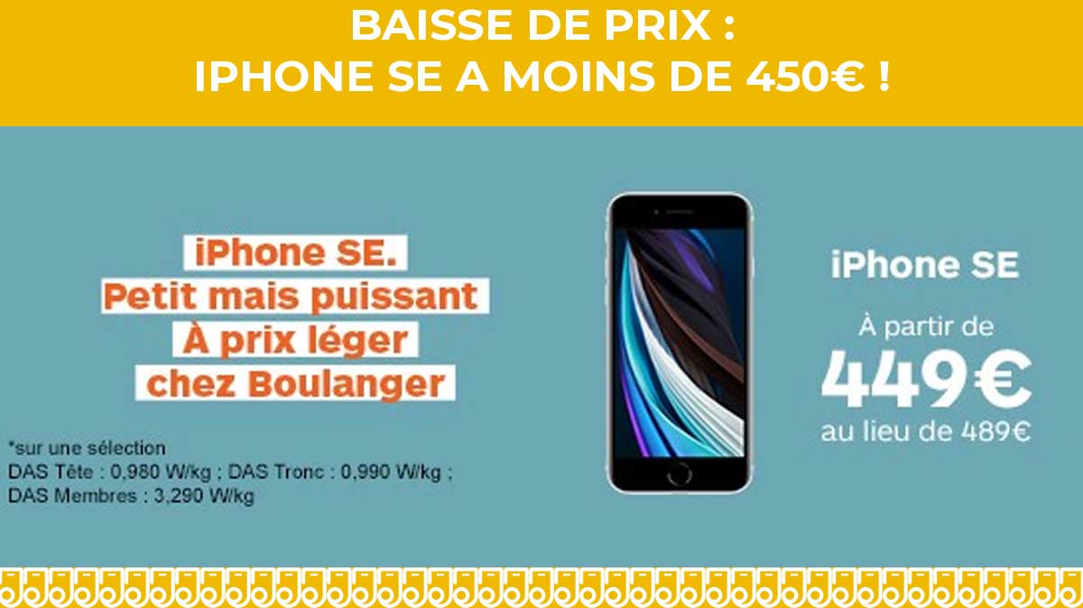 Bon plan : l'iPhone SE 2020 baisse de prix chez Boulanger