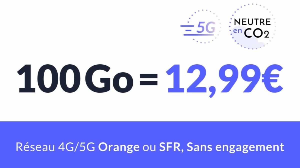 Bon plan : un maxi forfait mobile 100 Go à seulement 12,99€ / mois sur Orange ou SFR !