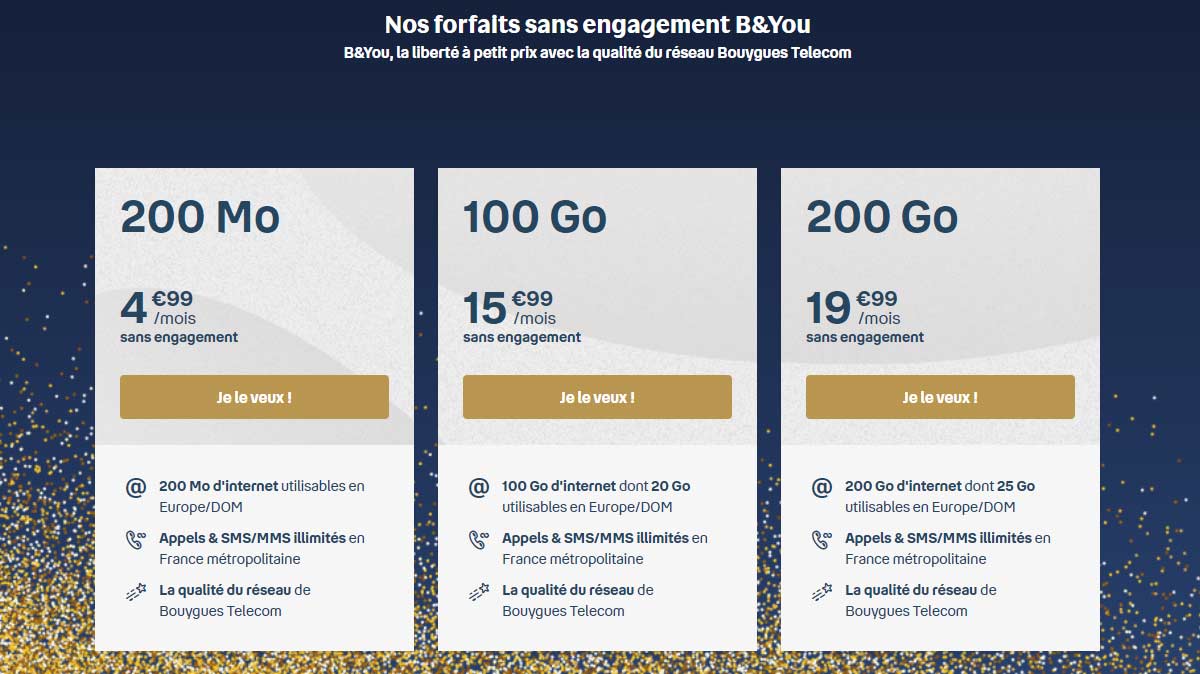 Bouygues Telecom lance trois nouvelles promos forfaits mobiles dès 4,99€ pour Noël !