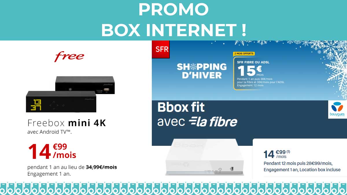 Box internet en promo à seulement 15€ chez SFR, Bouygues Telecom ou Free