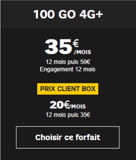 Souscrire au forfait 100Go SFR