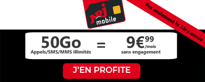 forfait 50Go NRJ à 9,99 euros même après 12 mois