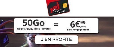 Souscrire au forfait 50Go à 6,99? chez NRJ Mobile