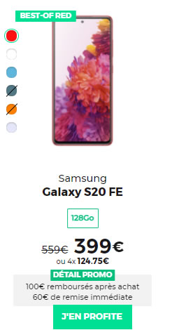 SAMSUNG S20 FE RED BY SFR 