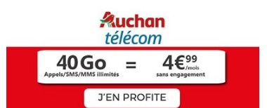 Souscrire au forfait Auchan 40Go à 4,99?