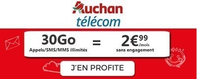 Souscrire au forfait Auchan 30Go 