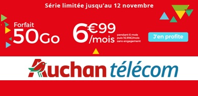 Souscrire au forfait Auchan 50Go