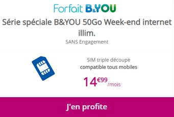 Souscrire au forfait 50 Go Roaming et Internet Week-end 