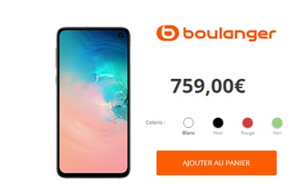 Acheter le Samsung Galaxy S10E chez boulanger