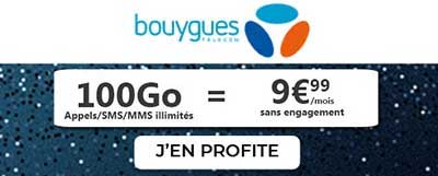 Forfait 100Go à moins de 10 euros chez bouygues pour le black friday