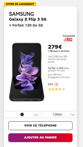 Galaxy Z Flip 3 promo SFR