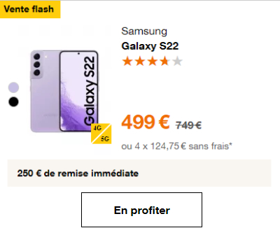 promo Galaxy S22 orange vente flash