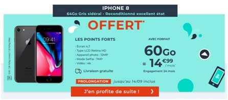 Forfait cdiscount avec iohone 8 rec
