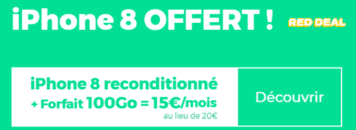 RED Deal 100Go avec iPhone 8 offert