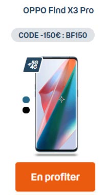 150? de remise Black Friday Bouygues sur OPPO Find X3 Pro
