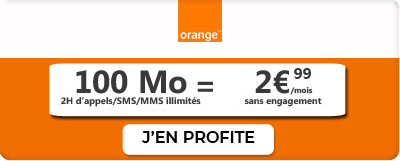 Orange 2 heures et 100 Mo