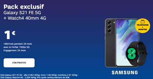 Pack exclusif Galaxy S21 GE 5G avec Watch4 400 mm 4G offerte SFR