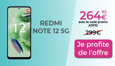 Promo Redmi Note 12 5G chez Rakuten
