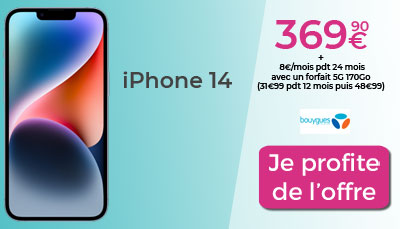 iPhone 14 avec forfait Bouygues Telecom