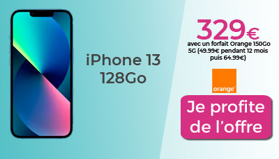 Prix iPhone 13 avec un forfait Orange