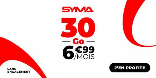 promo forfait 30Go Syma Mobile