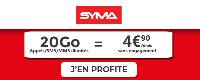 Forfait mobile 20 Go en promo chez Syma Mobile