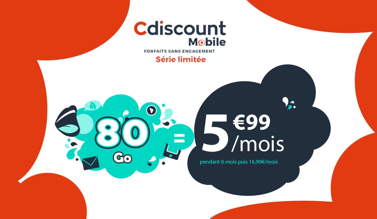 Cdiscount Mobile casse les prix et lance deux nouveaux forfaits mobiles à moins de 6 euros !